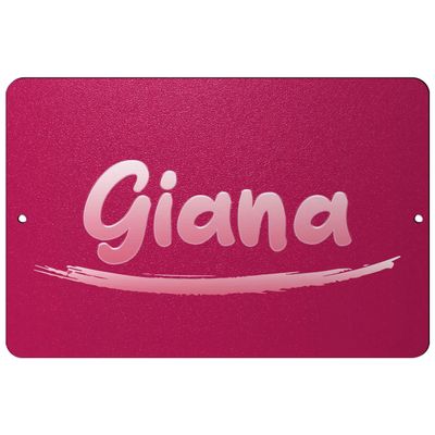Makoroni - Giana Female Name 12x18 inc Aluminum Decorative Wall Street Sign