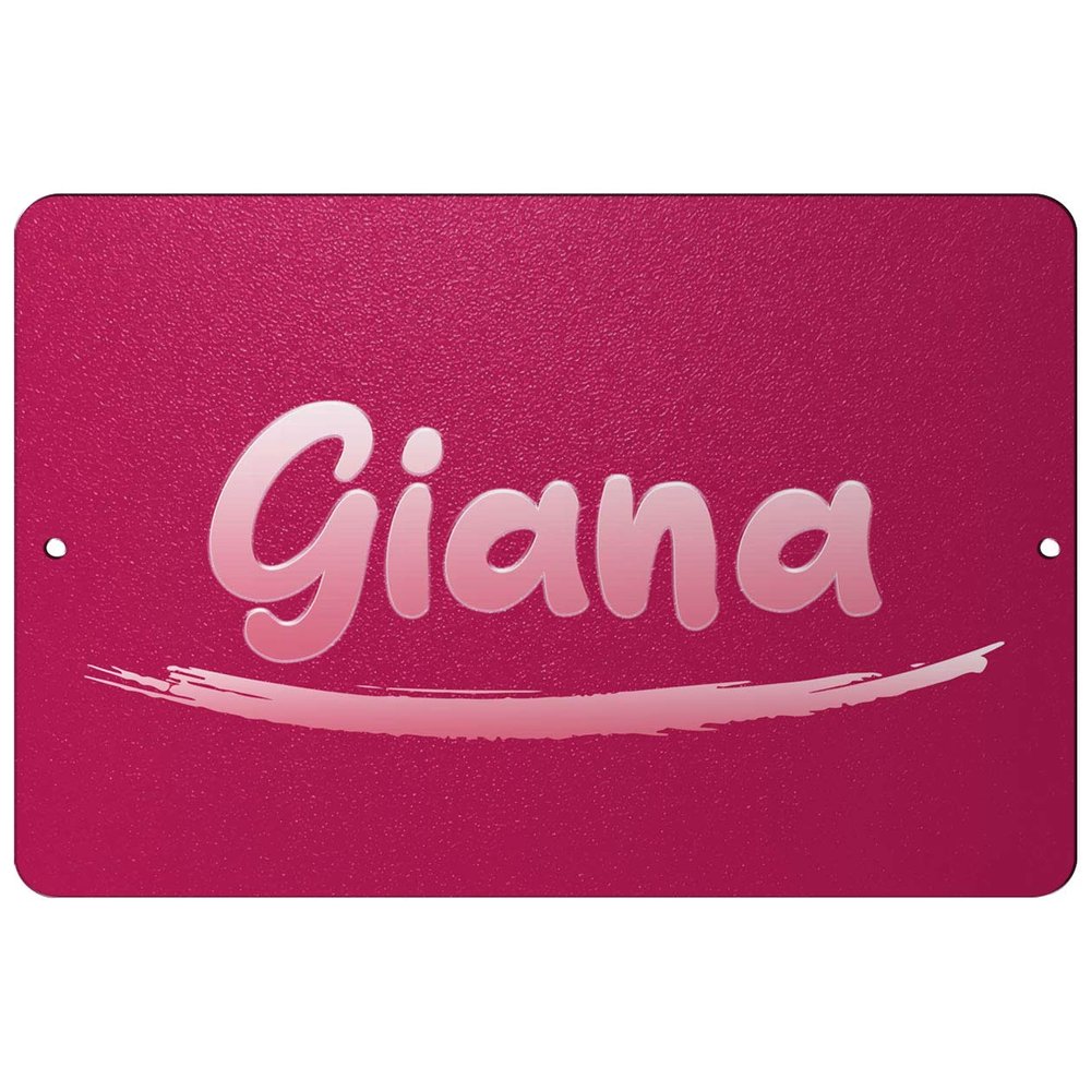 Makoroni - Giana Female Name 12x18 inc Aluminum Decorative Wall Street Sign