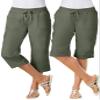 Woman Within Plus Size Petite Convertible Length Cargo Capri/Bermuda - 20 WP, Olive Green view 1