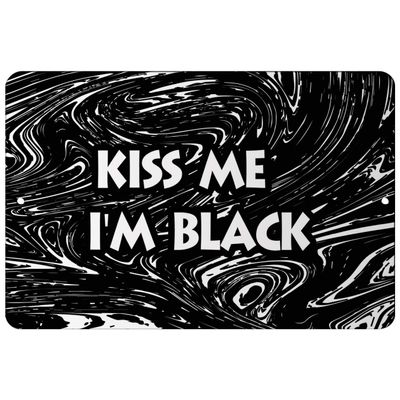 Makoroni - KISS ME I'm Black Africa Design 12x18 inc Aluminum Decorative Wall Street Sign
