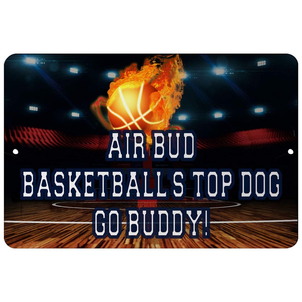 Makoroni - AIR Bud Basketball Sports'S TOP Dog GO Buddy! Basketball Sports 12x18 inc Aluminum Decorative Wall Street Sign