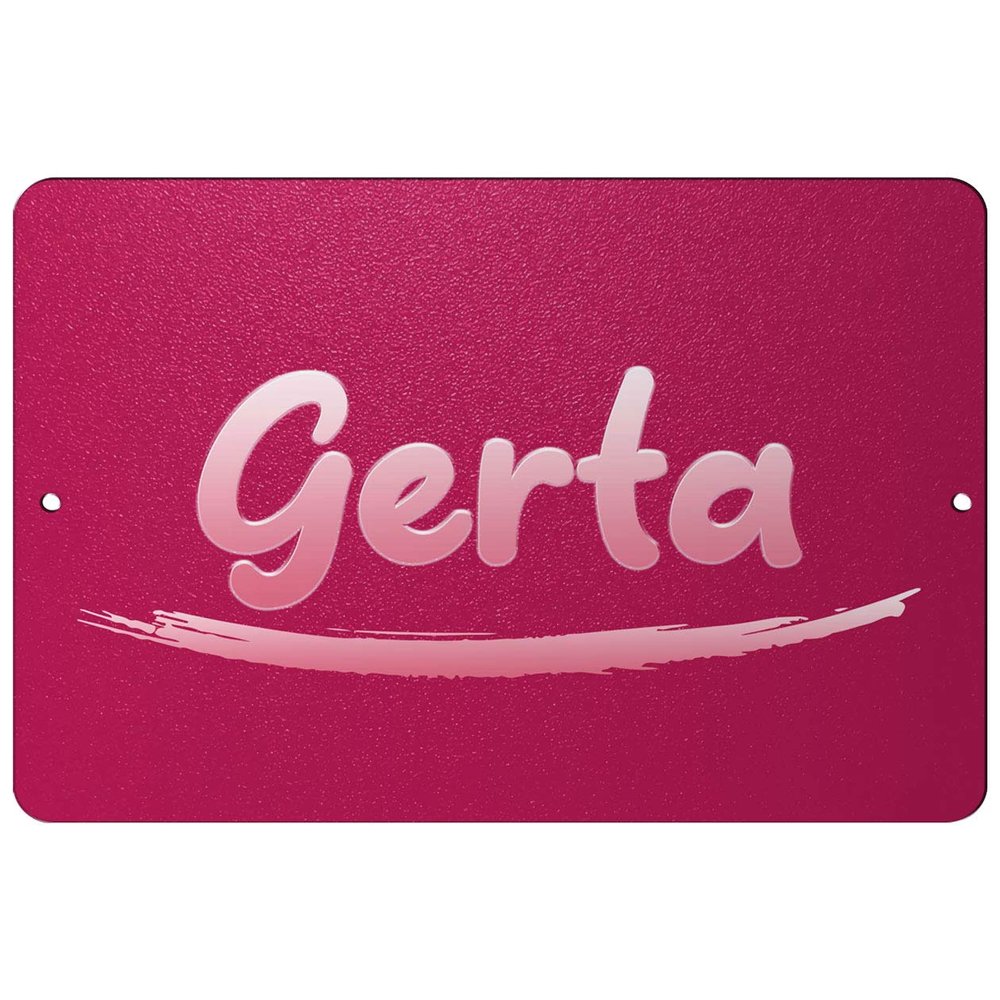 Makoroni - Gerta Female Name 12x18 inc Aluminum Decorative Wall Street Sign