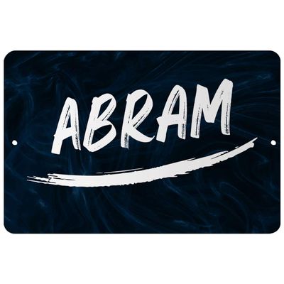 Makoroni - Abram Male and Boy Name 12x18 inc Aluminum Decorative Wall Street Sign