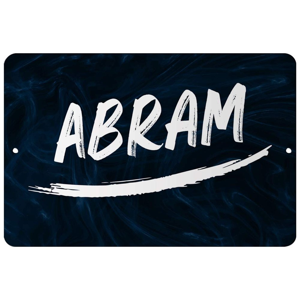 Makoroni - Abram Male and Boy Name 12x18 inc Aluminum Decorative Wall Street Sign
