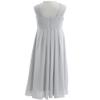 Aislor Kids Big Girls Flutter Sleeve Ruffle Chiffon Flower Girl Dress Wedding Bridesmaid Long Ball Gowns Gray Criss Cross 8 Years view 3