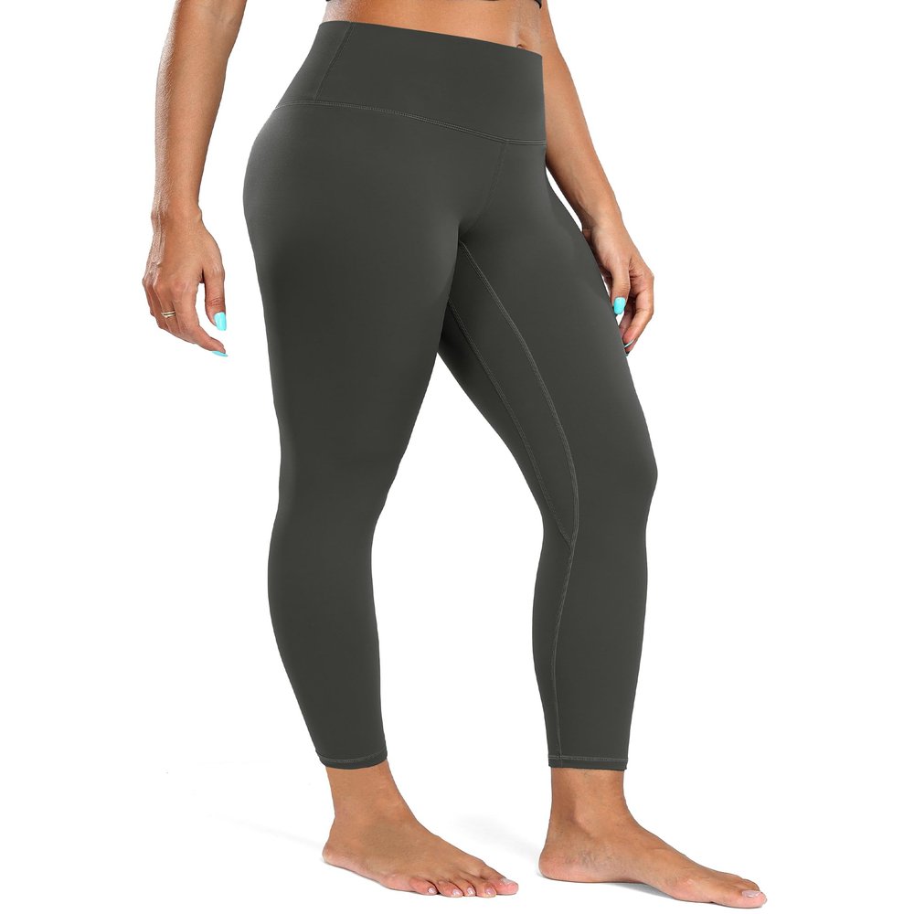 Colorfulkoala Women's High Waisted Tummy Control Workout Leggings 7/8 Length Ultra Soft Yoga Pants 25" (XS, Charcoal Grey)