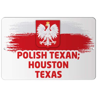 Makoroni - Polish Texan; Houston Texas Polish Polonia 8x12 inc Aluminum Decorative Wall Street Sign