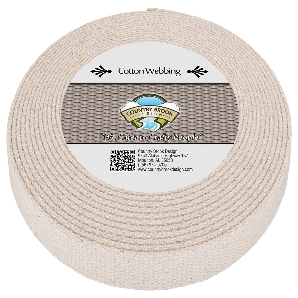 Country Brook Design - 1 Inch Natural Super Heavy Blended Webbing, 50 Yards