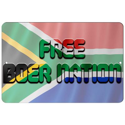 Makoroni - Free Boer Nation South Africa 12x18 inc Aluminum Decorative Wall Street Sign