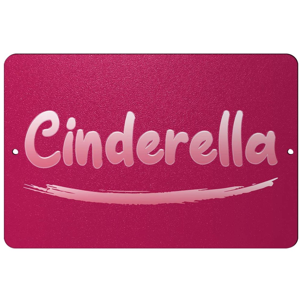 Makoroni - Cinderella Female Name 8x12 inc Aluminum Decorative Wall Street Sign