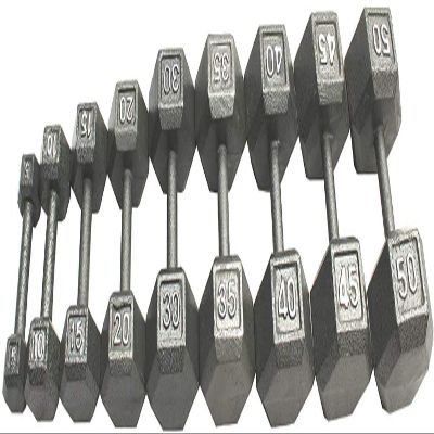Apollo Athletics 1-Pair Solid Cast Iron Dumbbell, Hexagon Head - Ideal for Strength Training, Building Muscles, 12LB
