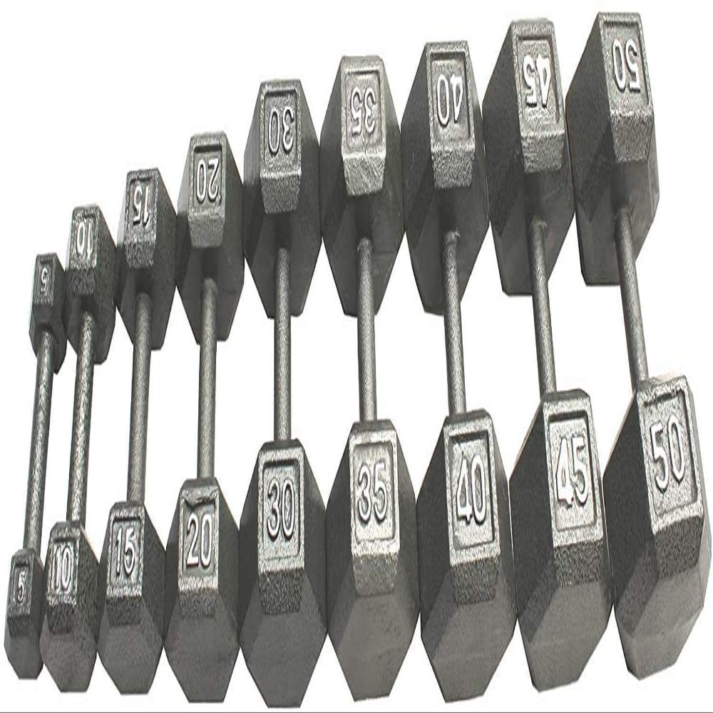 Apollo Athletics 1-Pair Solid Cast Iron Dumbbell, Hexagon Head - Ideal for Strength Training, Building Muscles, 12LB