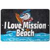 Makoroni - I Love Mission Beach Surf Surfing Beach 12x18 inc Aluminum Decorative Wall Street Sign view 1