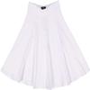 BGDK Classic Fit & Flare Cotton Pleated Skirt  Comfortable High-Waisted Knee & Midi Length for Everyday Style White Large view 1