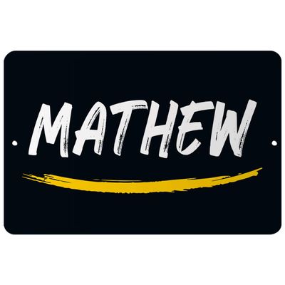 Makoroni - Mathew Name 12x18 inc Aluminum Decorative Wall Street Sign