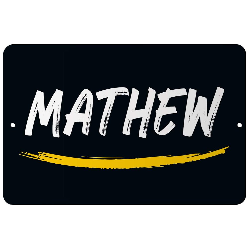 Makoroni - Mathew Name 12x18 inc Aluminum Decorative Wall Street Sign