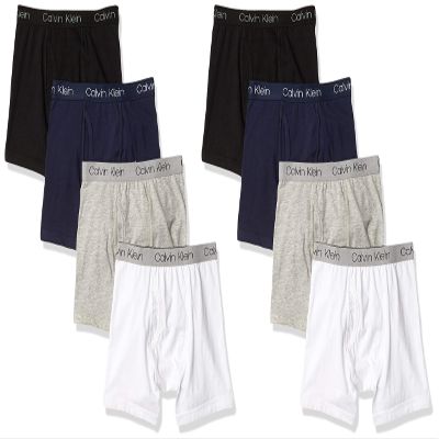 Calvin Klein Kids Boys' Modern Cotton Boxer Brief Underwear 8-Pack, Basic Pack, Small