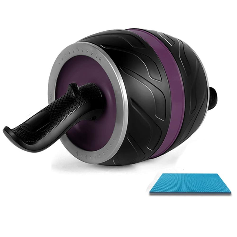 Ab Roller Wheel AGYH Extra Wide Abdomen Wheel Provides More Balance and Stability, Non-Slip Mute for Household Use, with Pads, 4 Colors (Color : Purple)