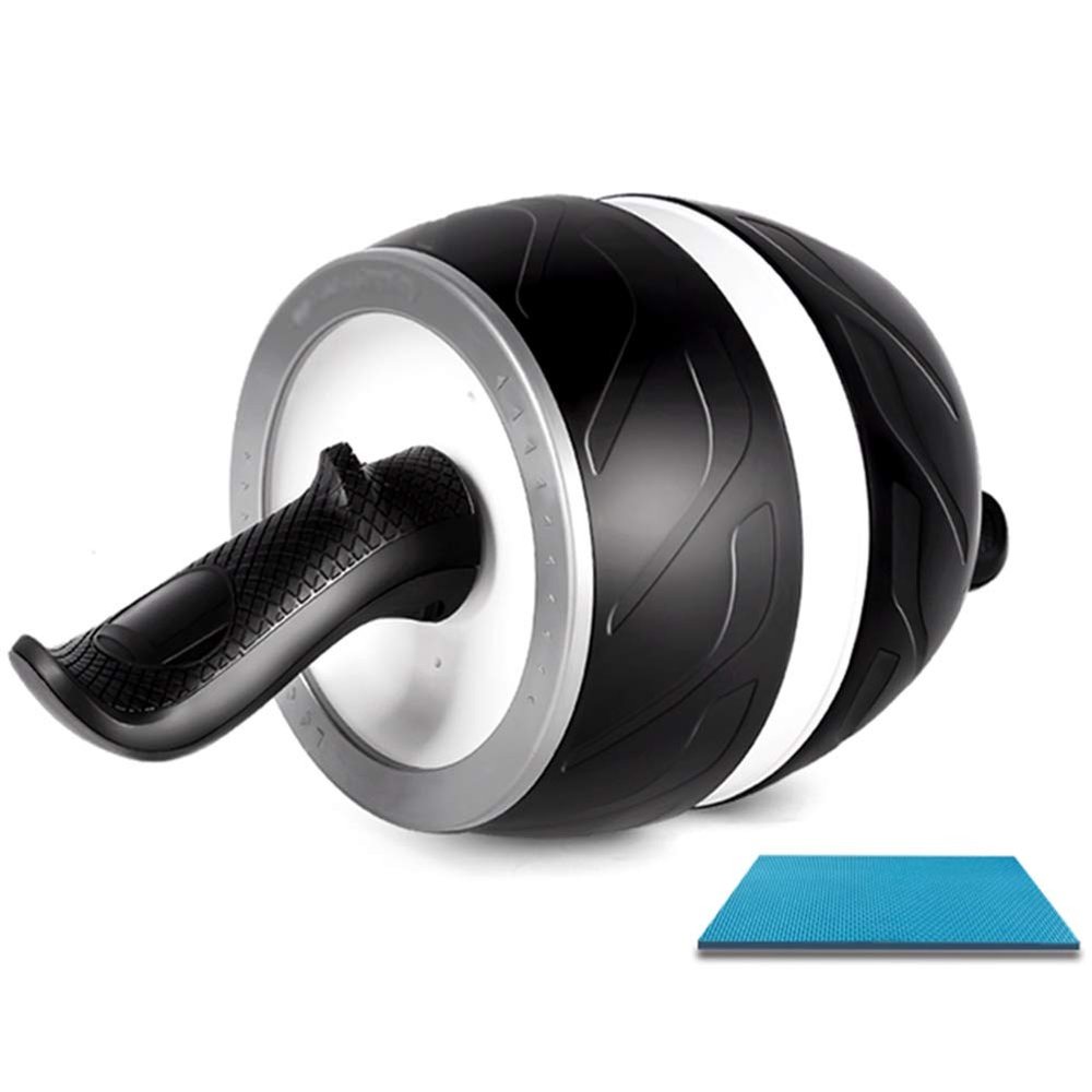 Ab Roller Wheel AGYH Extra Wide Abdomen Wheel Provides More Balance and Stability, Non-Slip Mute for Household Use, with Pads, 4 Colors (Color : White)