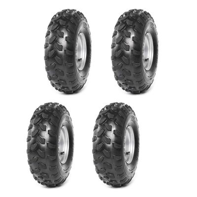 WPHMOTO 4PCS 19x7.00-8 Wheel Tire with Rim 4 Bolt Pattern for ATV Go Kart Quad Bike 4 Wheelers