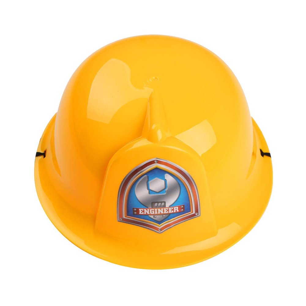 CHICTRY Kids Children Fireman/Police/Engineer Helmet Hard Plastic Hat for Halloween Costume Dress Up Pretend Role Play Party Favor Engineer Hat One Size