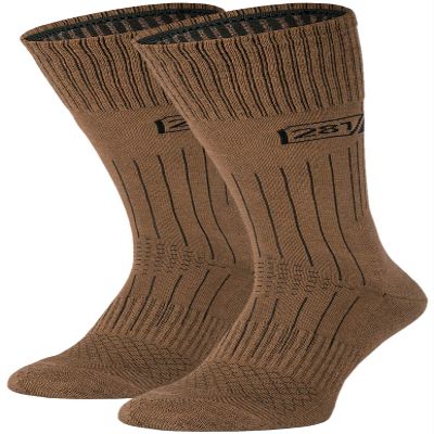 281Z Military Lightweight Uniform Boot Socks - Tactical Trekking Hiking - Outdoor Athletic Sport (Coyote Brown Small 2 Pairs Pack)