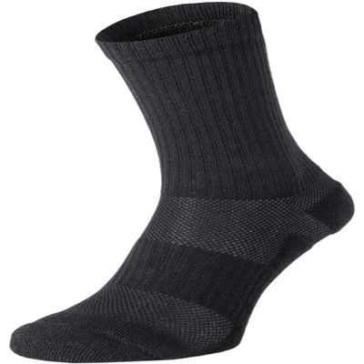 281Z Military Cotton Micro Crew Boot Socks - Cushioned Sole - Moisture Wicking - Odor Resistant - Hiking Trekking Outdoor (Black Medium 1 Pair)