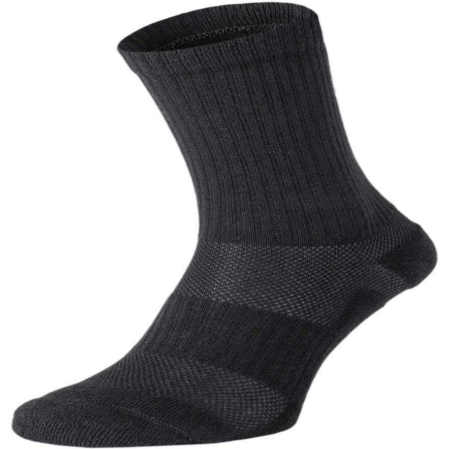 281Z Military Cotton Micro Crew Boot Socks - Cushioned Sole - Moisture Wicking - Odor Resistant - Hiking Trekking Outdoor (Black Medium 1 Pair)