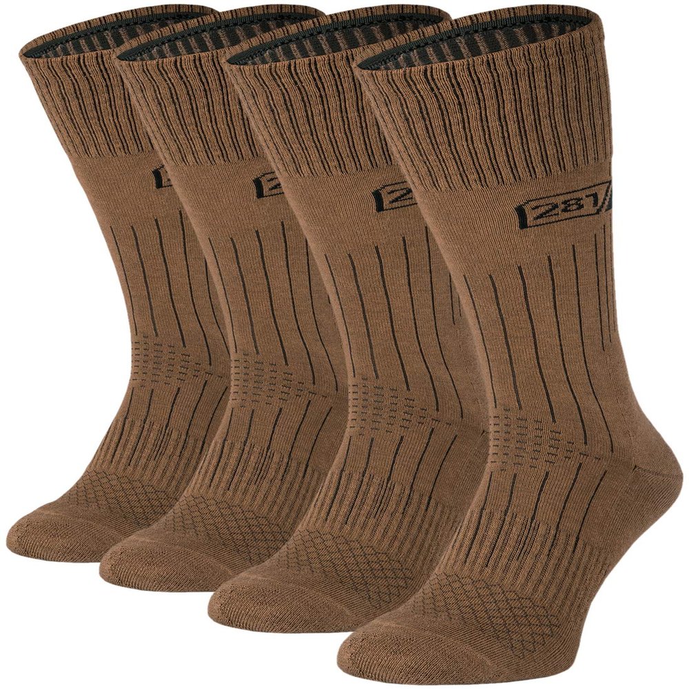 281Z Military Lightweight Uniform Boot Socks - Tactical Trekking Hiking - Outdoor Athletic Sport (Coyote Brown Small 4 Pairs Pack)