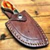 Damascus 7 Custom Made Tactical Knife 100% Steel Hunting Knife Without Handle & with Ram Horn,Camel Bone,Stag Handle Plus Leather Sheath, Best for Hunting, Camping (Camel Bone Handle) view 4