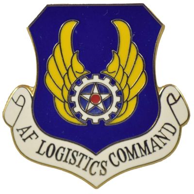 AIR FORCE LOG CMD LAPEL PIN OR HAT PIN - Size 1-1/8" - VETERAN OWNED BUSINESS
