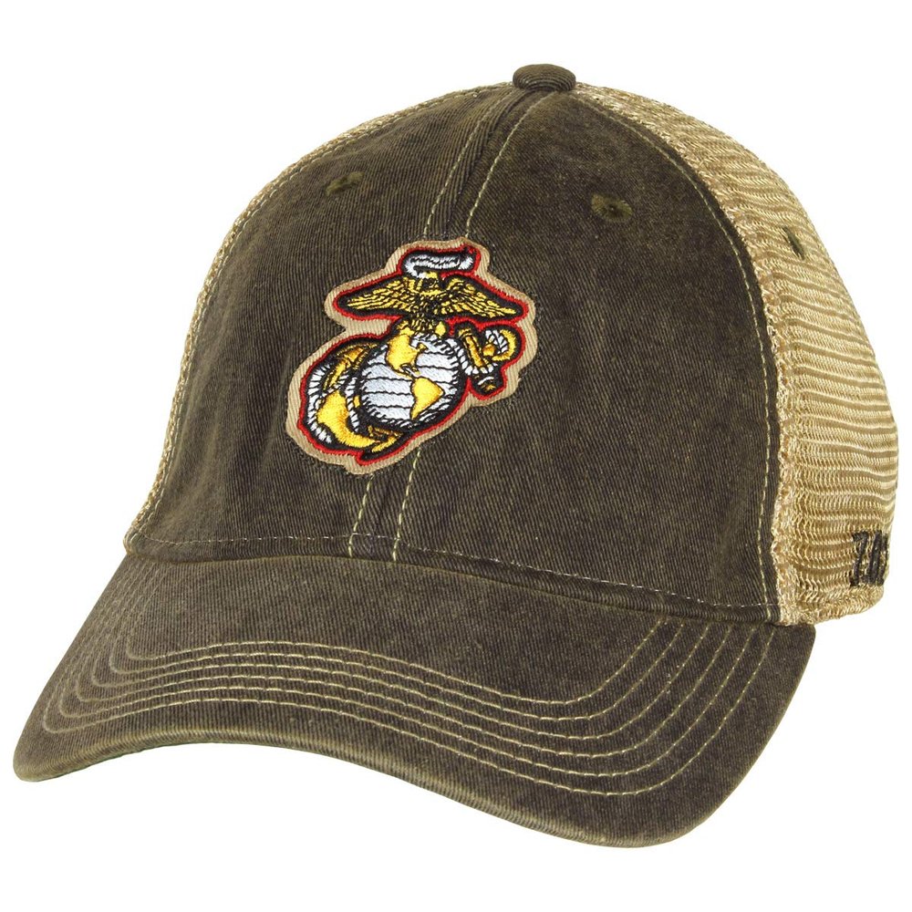 7.62 Design USMC Eagle Globe & Anchor Logo Vintage Trucker Hat Black