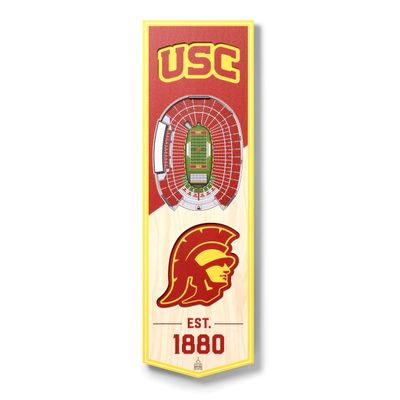 YouTheFan NCAA USC Trojans 3D Stadium 6x19 Banner - Los Angeles Memorial Coliseum