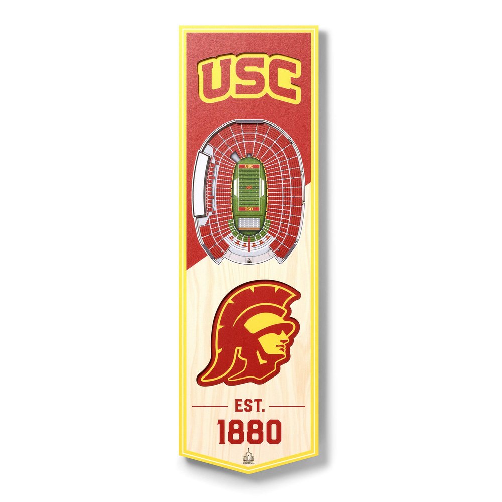 YouTheFan NCAA USC Trojans 3D Stadium 6x19 Banner - Los Angeles Memorial Coliseum