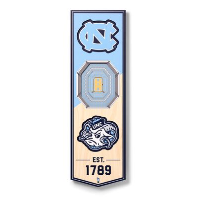 YouTheFan NCAA North Carolina Tar Heels 3D Stadium 6x19 Banner - Dean E. Smith Center