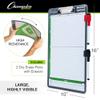 Champion Sports Dry Erase Clipboard for Coaching Baseball - Whiteboards for Strategizing, Techniques, Plays - 2-Sided Clipboards with Clip - Front Side Full Feild - Backside 2-Team Lineup (BSBOARD) view 3