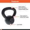 Body Sport Cast Iron Kettlebell, 15 lb.  At-Home Gym Equipment  Kettlebell Free Weights  Strength & Core Training Equipment  Cast Iron Resistance Workout Gear view 4