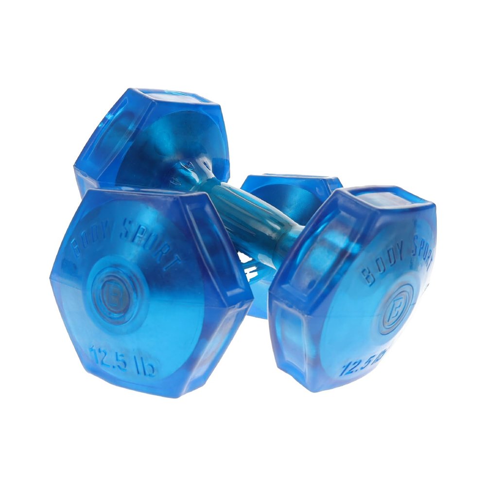 Body Sport Urethane Aerobic Dumbbells, 12.5 lb. (2-Pack) - Premium Hand Weights with Solid Steel Core & Ergonomic Gel Coating for Fitness Training & Strength Building
