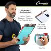 Champion Sports Dry Erase Clipboard for Coaching Hockey - Whiteboards for Strategizing, Techniques, Plays - 2-Sided Clipboards with Clip - Front Side Full Rink - Backside Half Rink Close-up view 4