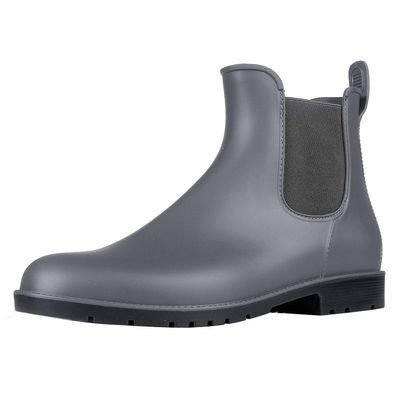 Asgard Women's Ankle Rain Boots Waterproof Chelsea Boots, Grey 38.5 (Size 8)