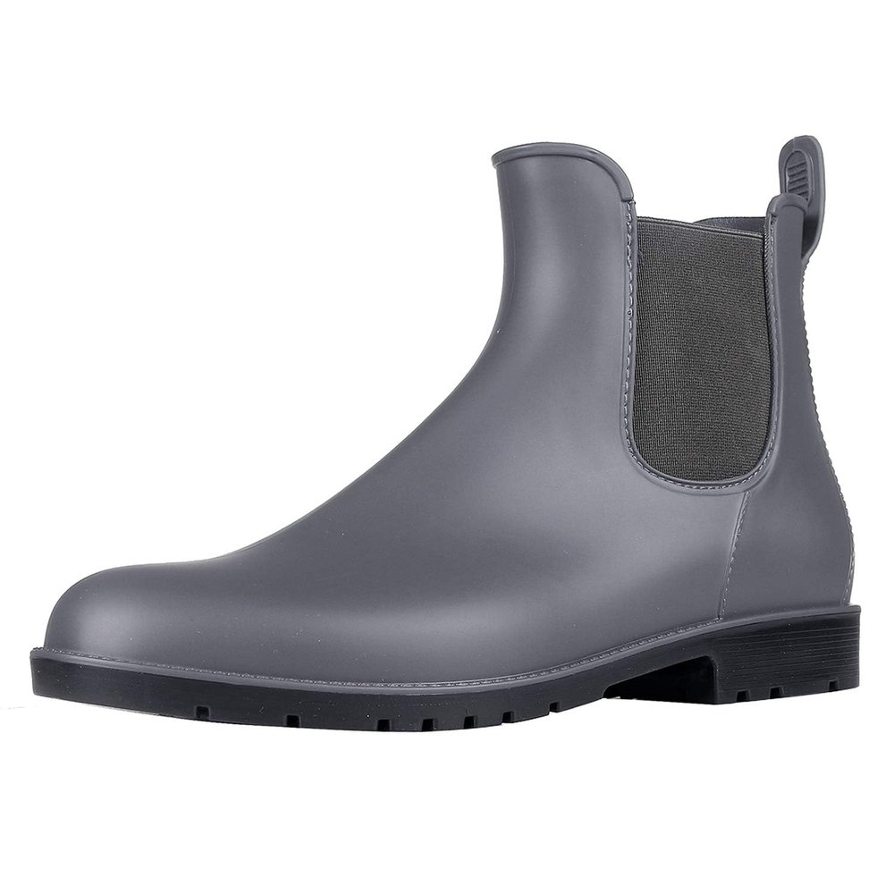 Asgard Women's Ankle Rain Boots Waterproof Chelsea Boots, Grey 38.5 (Size 8)