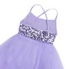 dPois Kids Girls' Sequined Chiffon Criss Cross Back Lyrical Ballet Dance Tutu Dress Stage Performance Dancing Costumes Purple 4-5 view 4