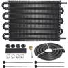 American Volt Universal 8 Pass Aluminum Engine Transmission Oil Cooler 6AN Size Fittings 3/8" Inch Hose Line End Heavy Duty High Performance Truck Trailer Towing Kit view 1