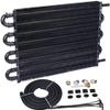 American Volt Universal 8 Pass Aluminum Engine Transmission Oil Cooler 6AN Size Fittings 3/8" Inch Hose Line End Heavy Duty High Performance Truck Trailer Towing Kit view 2