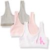 Calvin Klein Kids Girls' Modern Cotton Bralette 3-Pack, Crystal Pink/Heather Grey/White, X-Large view 1