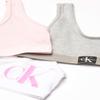 Calvin Klein Kids Girls' Modern Cotton Bralette 3-Pack, Crystal Pink/Heather Grey/White, X-Large view 2