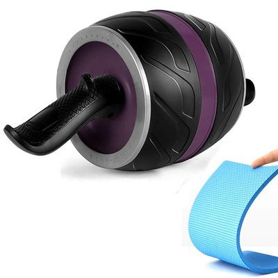 Ab Roller Wheel AGYH Automatic Rebound, Protect The Safety of Beginners, Shape Back, Abdomen, Hips, Arm Muscles, Mute Home/Gym Abdominal Wheel (Color : Purple)