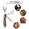 2Pcs Detachable Camping Utensils Cutlery Set, Caudblor Portable 4 in 1 Stainless Steel Travel Utensil, Foldable Knife Fork Spoon Bottle Opener, Multi Function Eating Flatware Tableware(Green Black) view 4