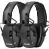 ZOHAN EM054 Electronic Ear Protection for Shooting Range with Sound Amplification Noise Reduction, Ear Muffs for Gun Range (2 Black) view 1