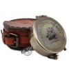 Brass Working Magnetic Marine Compass with Case/Box Leather Made Sailor Gifts view 1